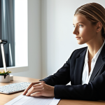 **Prompt 1: Inner Clarity and Creative Flow**
    "A serene professional, gender-neutral, sits calmly at a sleek, modern desk in a well-lit office. Their expression reflects deep focus and mental clarity, with a subtle glow around their head symbolizing insightful decision-making. Abstract, flowing lines or glowing orbs represent innovative ideas and creative solutions effortlessly emerging from their peaceful state. The overall atmosphere is one of tranquil productivity and intellectual elegance."