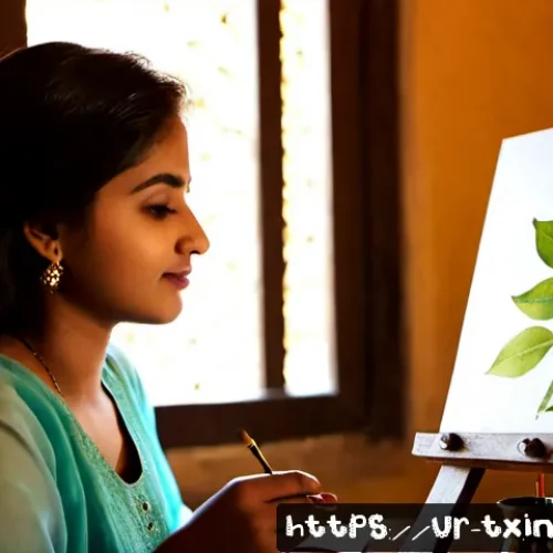 내면의 지혜를 높이는 창의적 활동 - Photorealistic intimate scene of a young Pakistani woman in a modest shalwar kameez and dupatta prac...